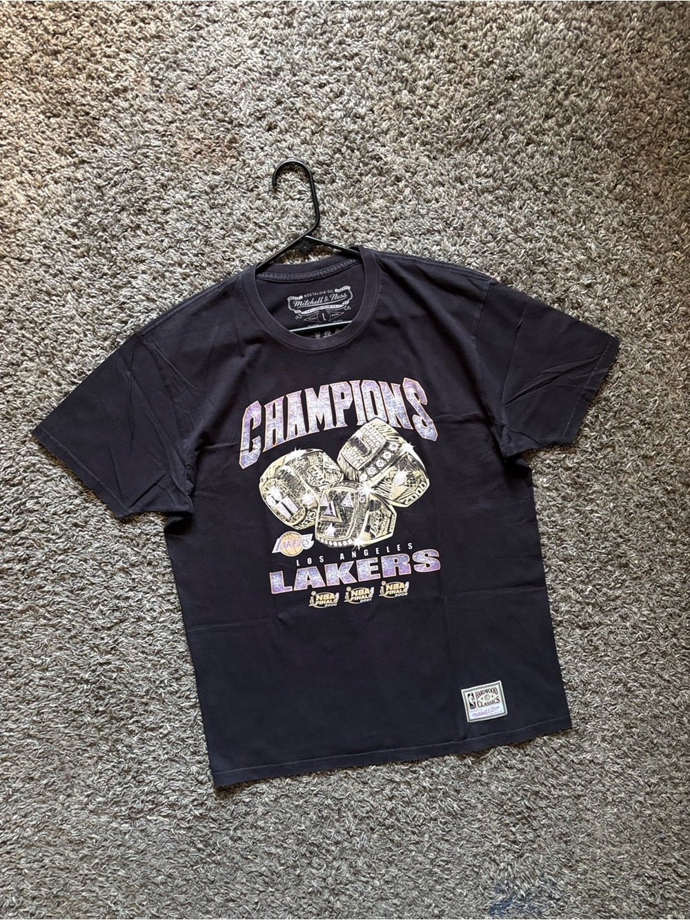 Mitchell & Ness Black Los Angeles Lakers Champions Graphic Tee